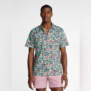 CHUBBIES The Bloomerang Button Down Tropical Print Shirt Size XL